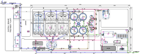 General layout drawing of the Hail sewage treatment plant